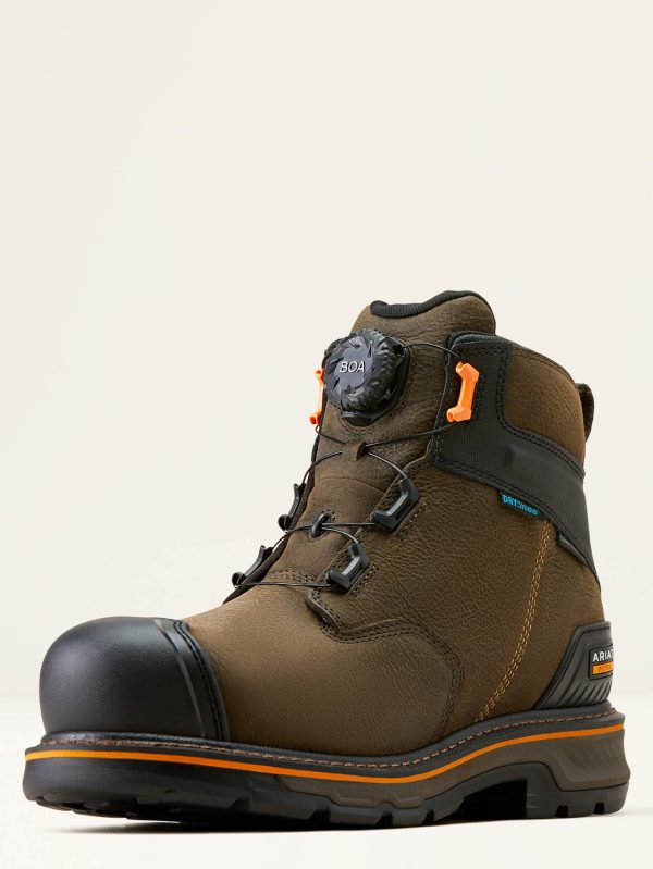 Men's Stump Jumper 6" Boa Waterproof Composite Toe Work Boot Iron Coffee